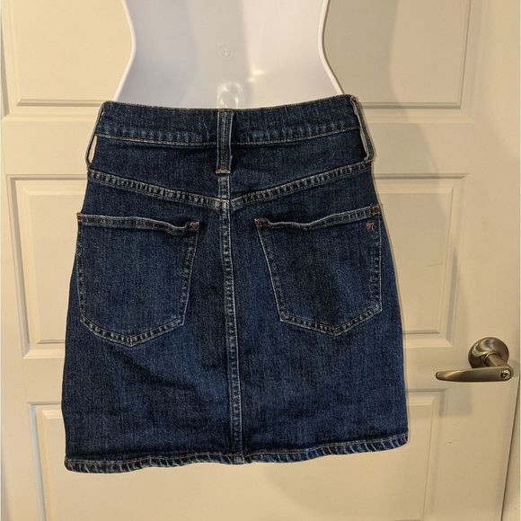 Madewell Jean Skirt with Brass Button Detail - Picture 3 of 3